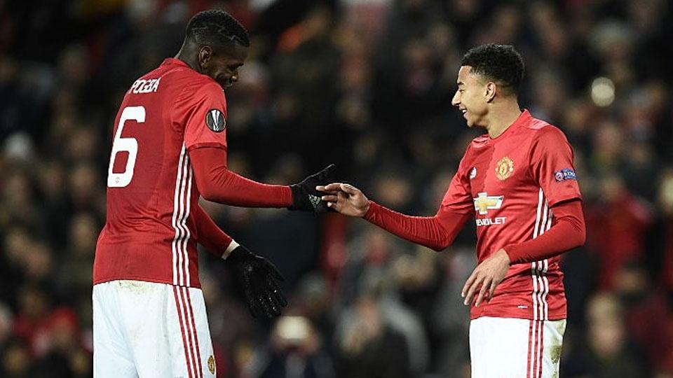 Paul Pogba (kiri) dan Jesse Lingard kerap melakukan selebrasi bersama-sama. - INDOSPORT